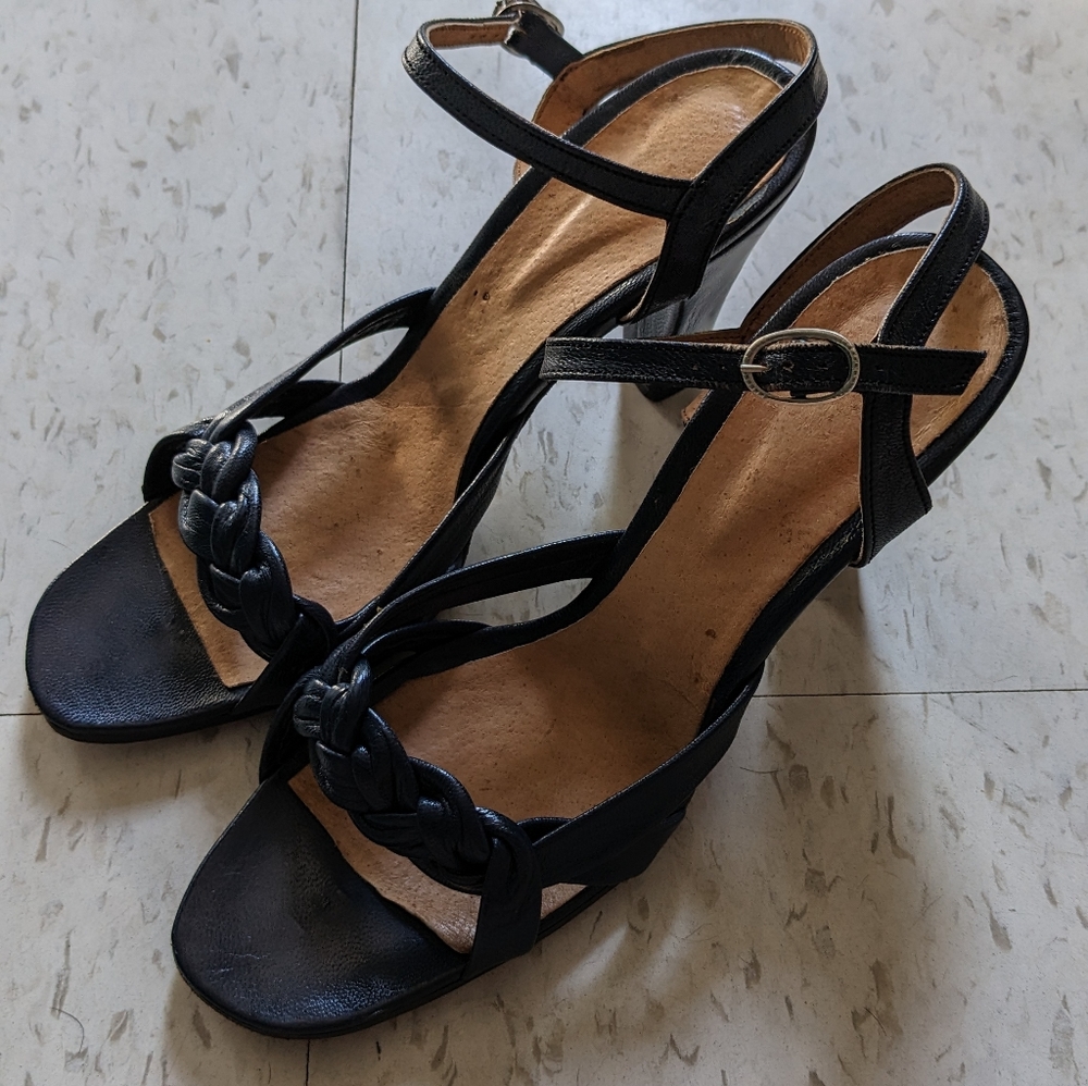 Cuban Navy Open Toe Heels